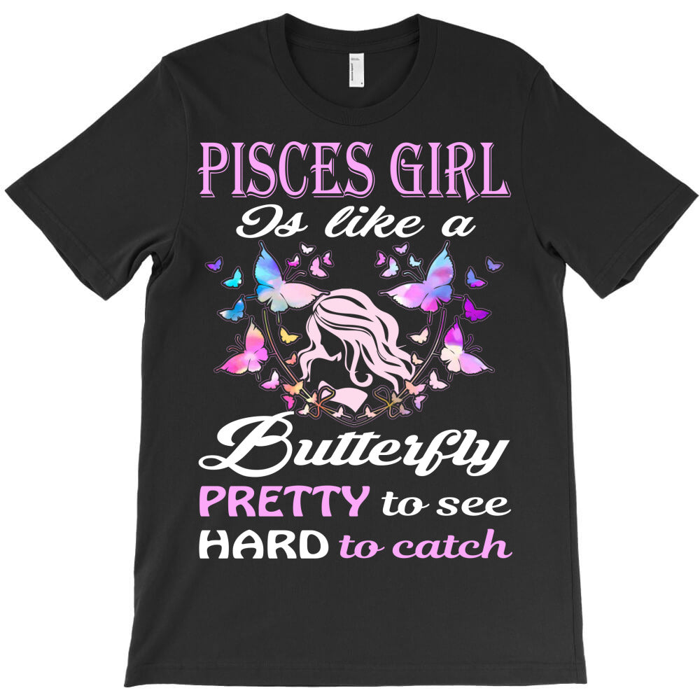 pisces girl is like a butterfly T-Shirt Hoodie, Sweatshirt | PureTeeCo.com