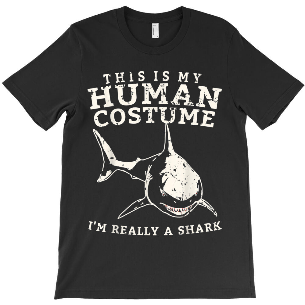This is My Human Costume Im Really a Shark Big Graphic Fish T-Shirt Hoodie, Sweatshirt | PureTeeCo.com