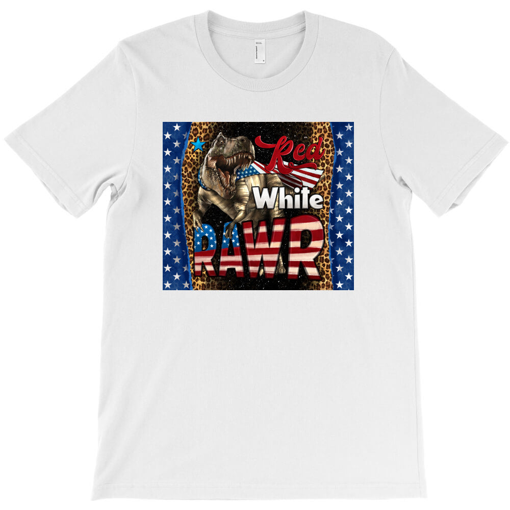Western Red White Rawr Dinosaur T-Shirt Hoodie, Sweatshirt | PureTeeCo.com