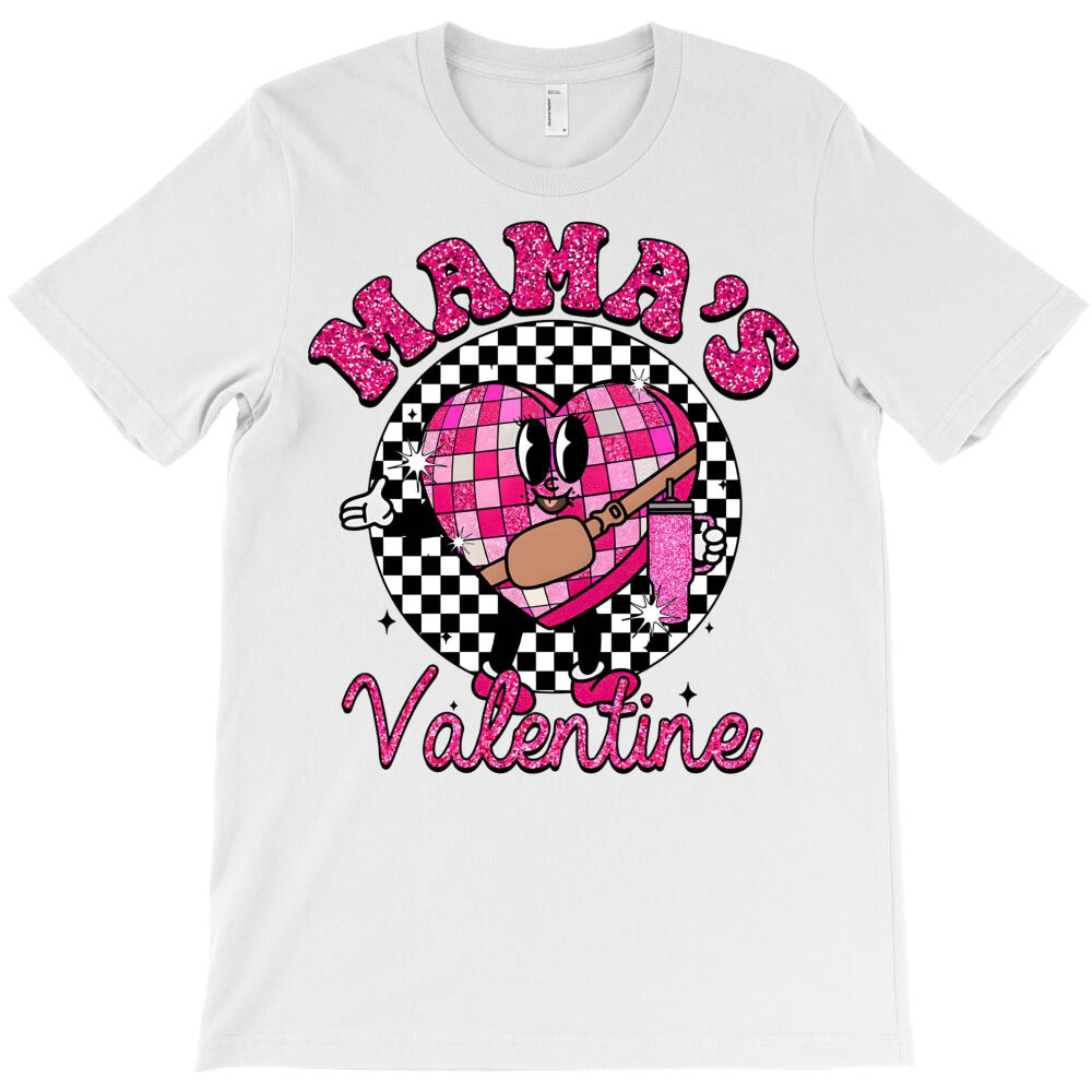 Glitter Mamas Candy Heart Checkered Valentine T-Shirt Hoodie, Sweatshirt | PureTeeCo.com