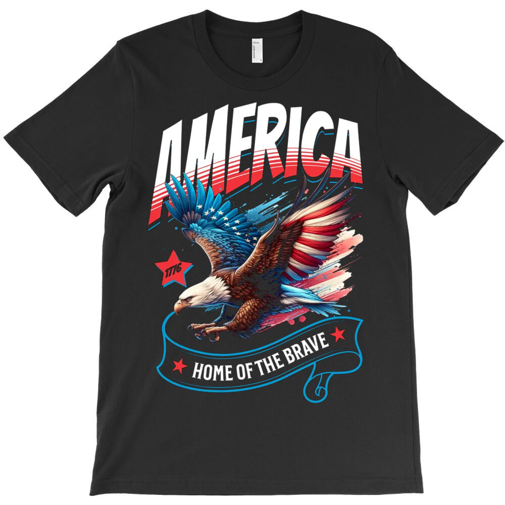 America Home Of The Brave T-Shirt Hoodie, Sweatshirt | PureTeeCo.com