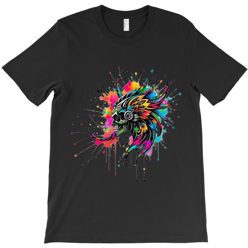 colorful skull with tribal design T-Shirt