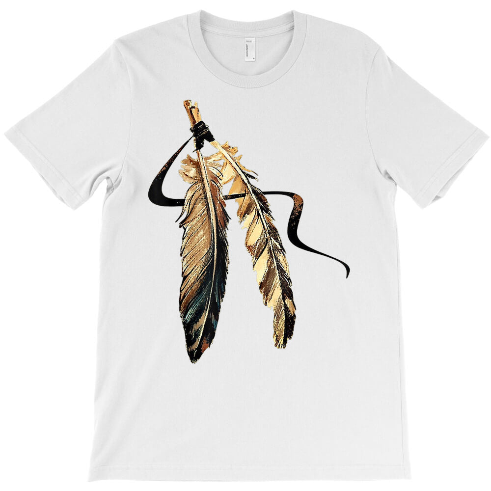 southwest native american indian tribal art colorful feather t shirt T-Shirt