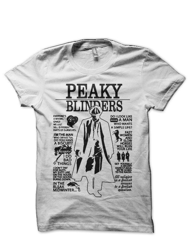 Peaky Blinders Half Sleeve White T-Shirt Hoodie, Sweatshirt | PureTeeCo.com