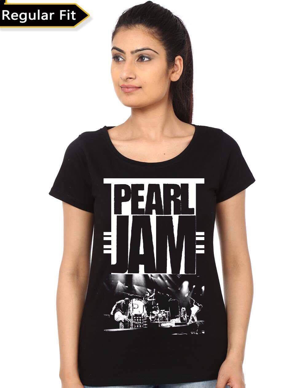 Pearl Jam Girlâ€™s Black T-Shirt Hoodie, Sweatshirt | PureTeeCo.com