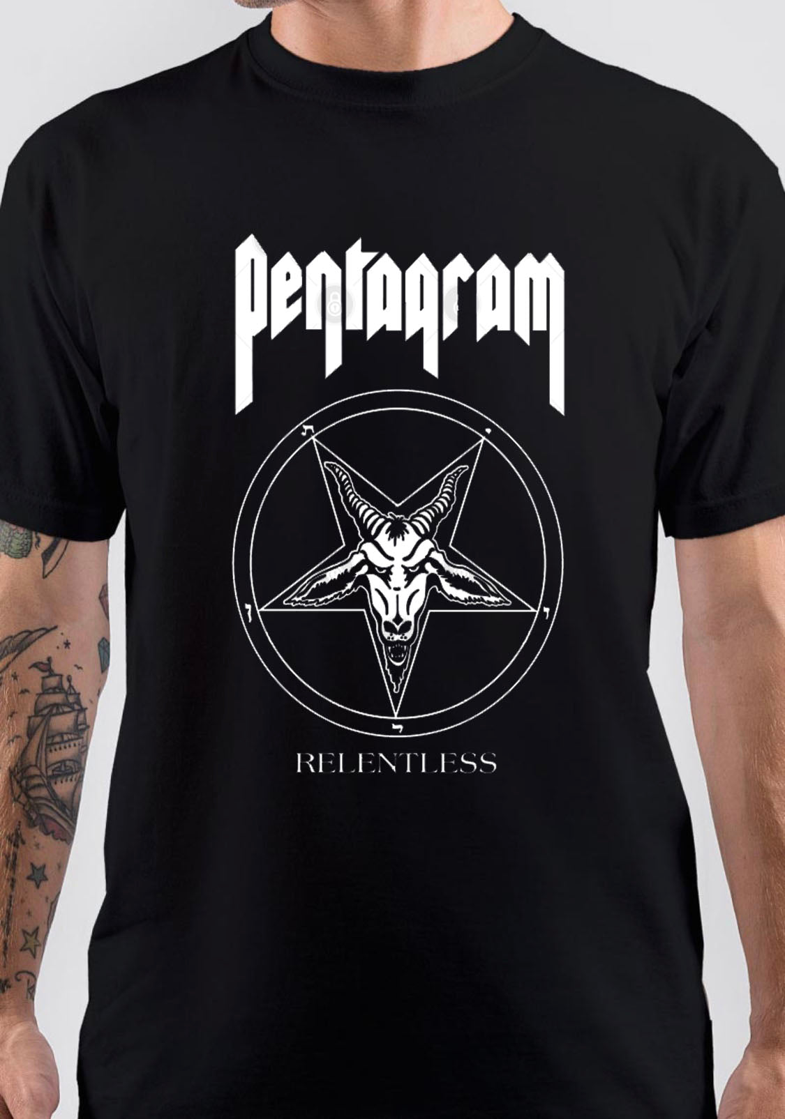 Pentagram Band Black T-Shirt Hoodie, Sweatshirt | PureTeeCo.com