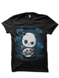 Pew Panda Black Half Sleeve T-Shirt Hoodie, Sweatshirt | PureTeeCo.com