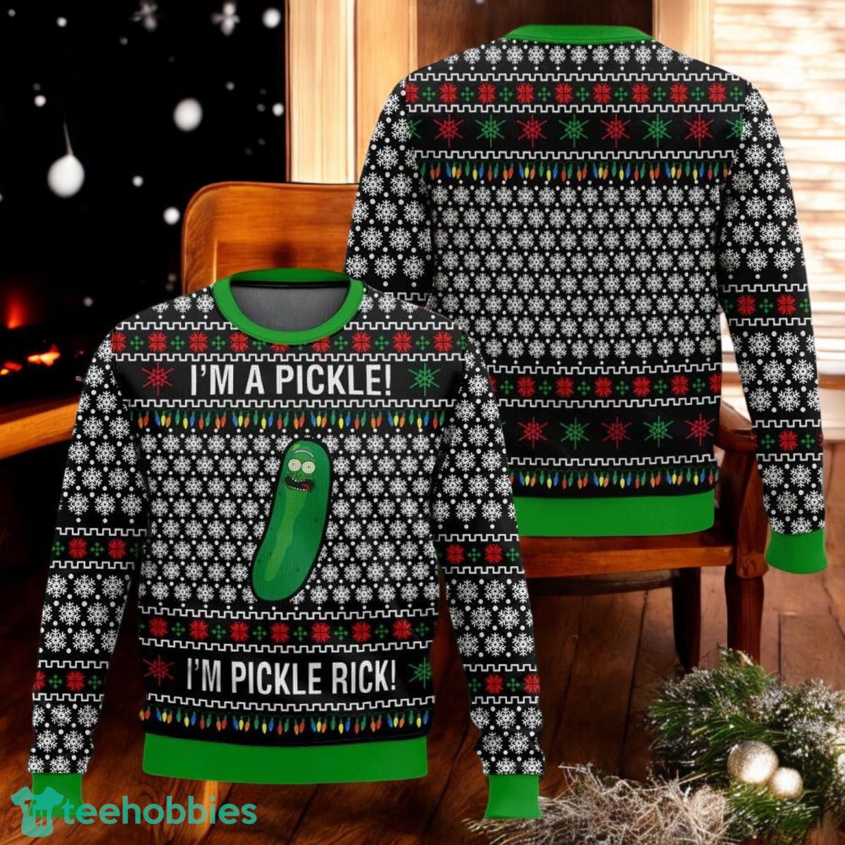 Pickle Rick Ugly Christmas Sweater I’m A Pickle Xmas Sweater Funny Holiday All Over Print 3D Sweater