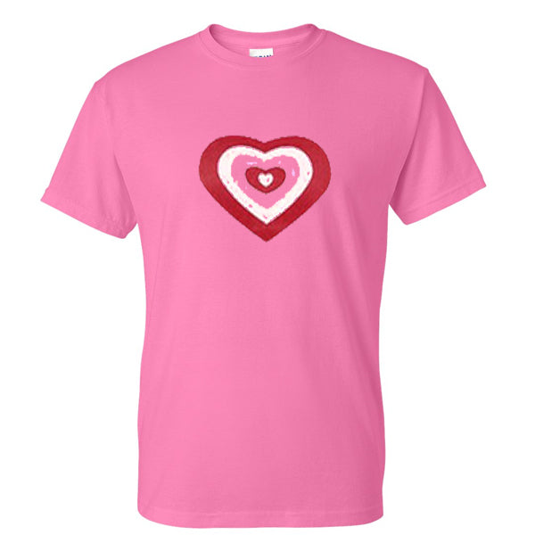 pink love heart tshirt Hoodie, Sweatshirt | PureTeeCo.com