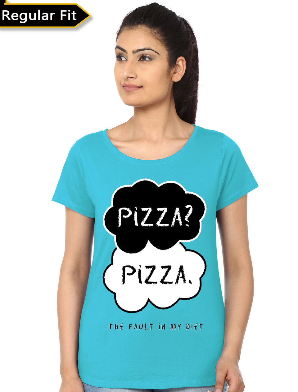 Pizza Okay Light Blue Girlâ€™s T-Shirt Hoodie, Sweatshirt | PureTeeCo.com