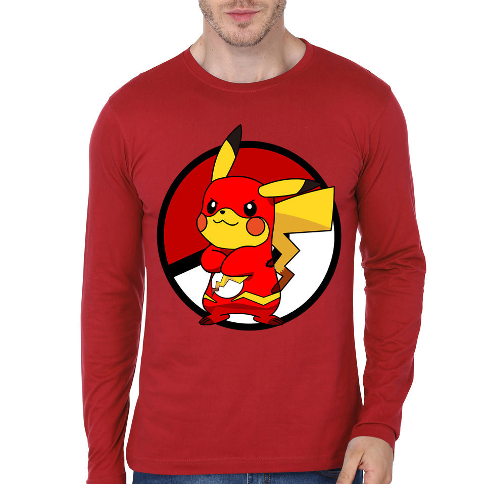 Poke Flash Red Full Sleeve Tee Hoodie, Sweatshirt | PureTeeCo.com