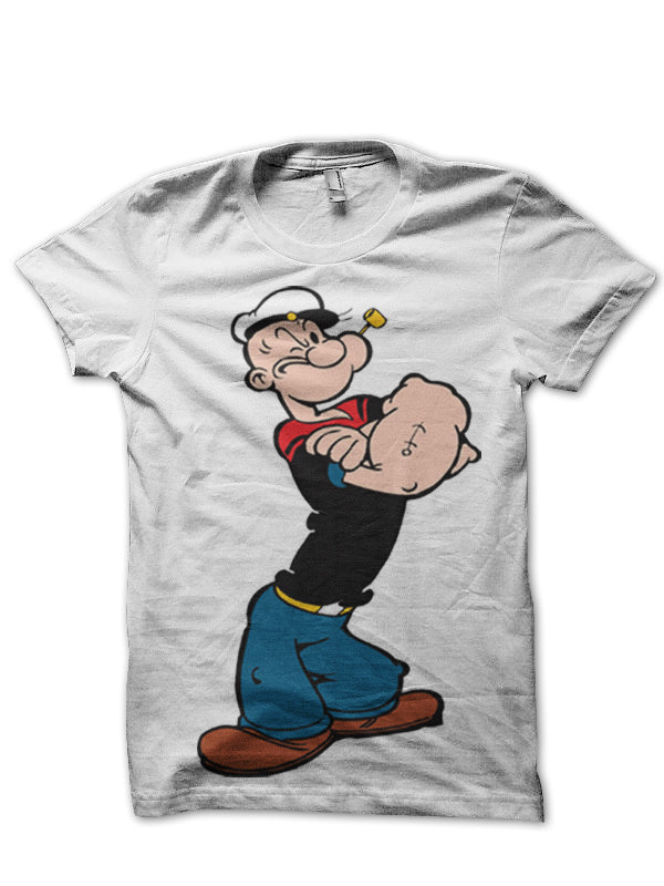 Popeye White T-Shirt Hoodie, Sweatshirt | PureTeeCo.com