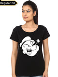 Popeye Girlâ€™s Black T-Shirt Hoodie, Sweatshirt | PureTeeCo.com