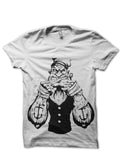 Popeye Fighter White Tee Hoodie, Sweatshirt | PureTeeCo.com