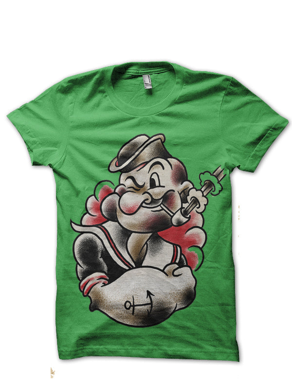 Popeye Green Tee (All Colour Available) Hoodie, Sweatshirt | PureTeeCo.com