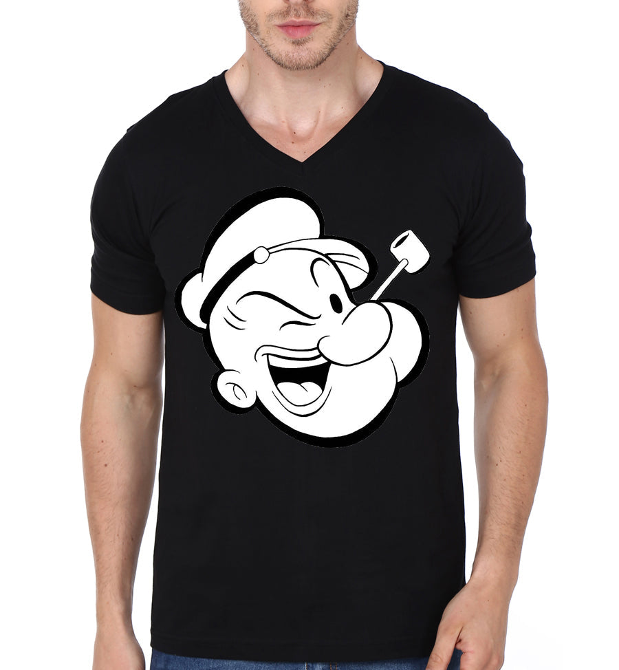 Popeye V-Neck Black T-Shirt Hoodie, Sweatshirt | PureTeeCo.com