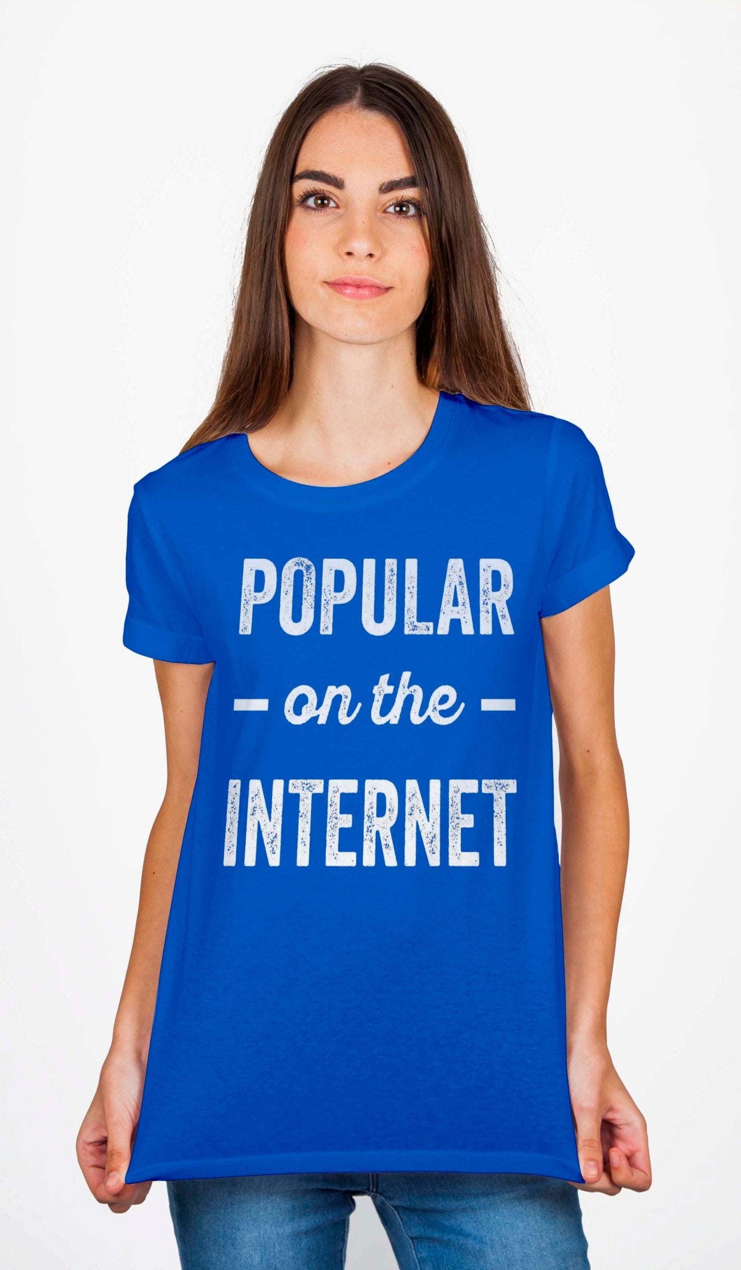 Popular On Internet Blue T-Shirt Hoodie, Sweatshirt | PureTeeCo.com