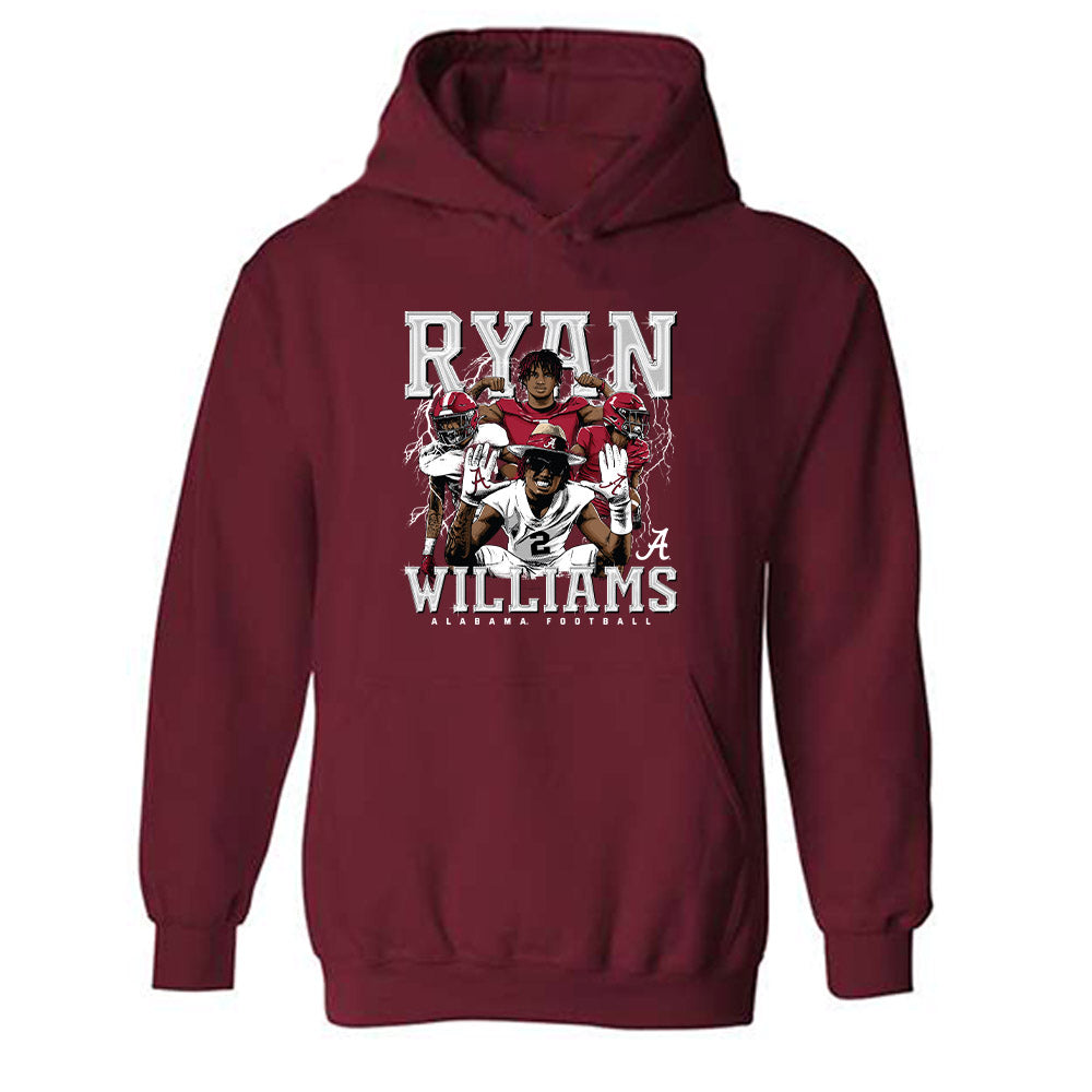 Alabama - NCAA Football :  Ryan Williams  x Roll Tide Willie -  Hooded Sweatshirt Individual Caricature Style006...