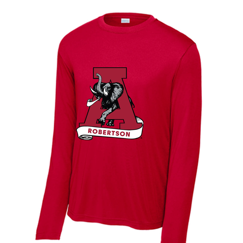 Alabama - NCAA Baseball : Tate Robertson - Activewear Long Sleeve T-Shirt Hoodie, Sweatshirt | PureTeeCo.com (Image 1)