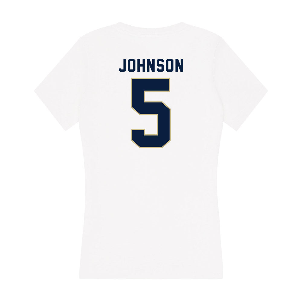 Akron - NCAA Men's Basketball : Tavari Johnson - Women's V-Neck T-Shirt Hoodie, Sweatshirt | PureTeeCo.com (Image 2)