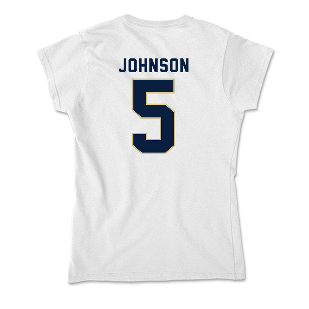Akron - NCAA Men's Basketball : Tavari Johnson - Soft Style Women‚Äôs T-Shirt Hoodie, Sweatshirt | PureTeeCo.com (Image 2)