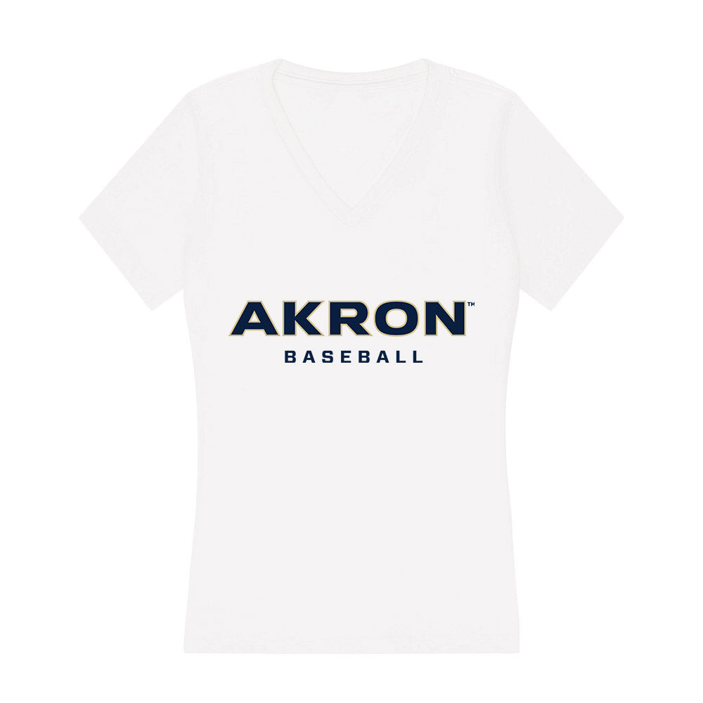 Akron - NCAA Baseball : David Moore - Women's V-Neck T-Shirt Hoodie, Sweatshirt | PureTeeCo.com (Image 1)