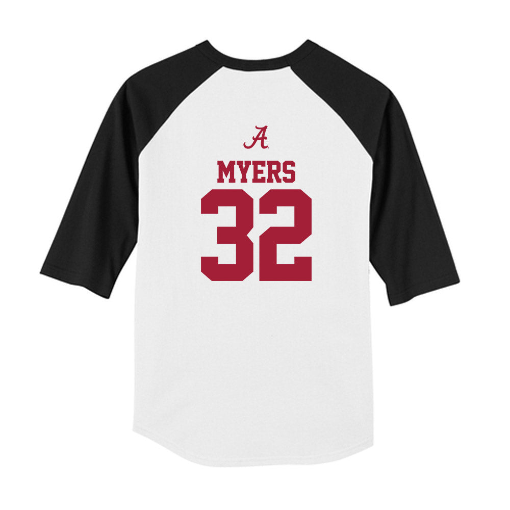 Alabama - NCAA Baseball : Braylon Myers - USA Raglan Youth Raglan T-Shirt Hoodie, Sweatshirt | PureTeeCo.com (Image 2)