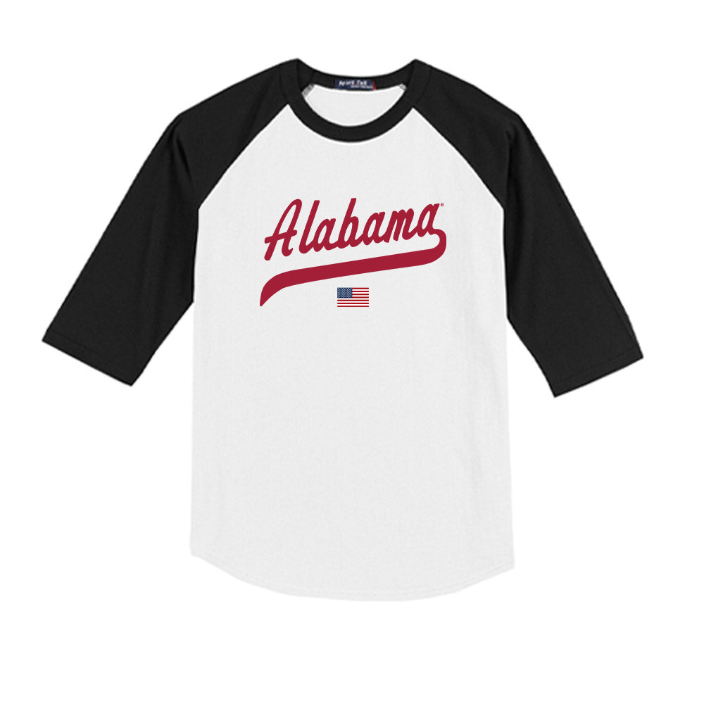 Alabama - NCAA Baseball : Ahmaad Duff - USA Raglan Youth Raglan T-Shirt Hoodie, Sweatshirt | PureTeeCo.com (Image 1)