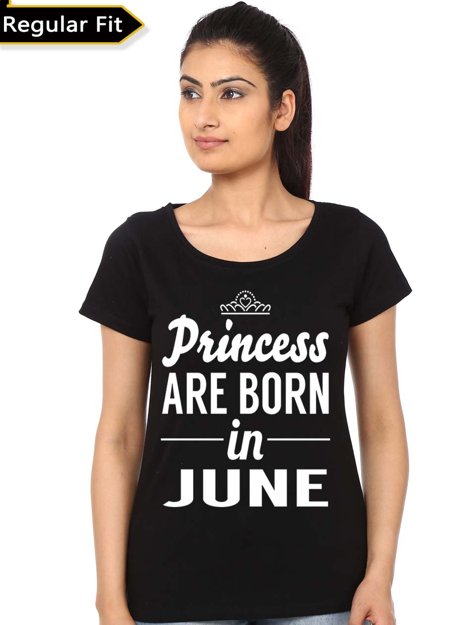 Princess Are Born In June Black T-Shirt Hoodie, Sweatshirt | PureTeeCo.com