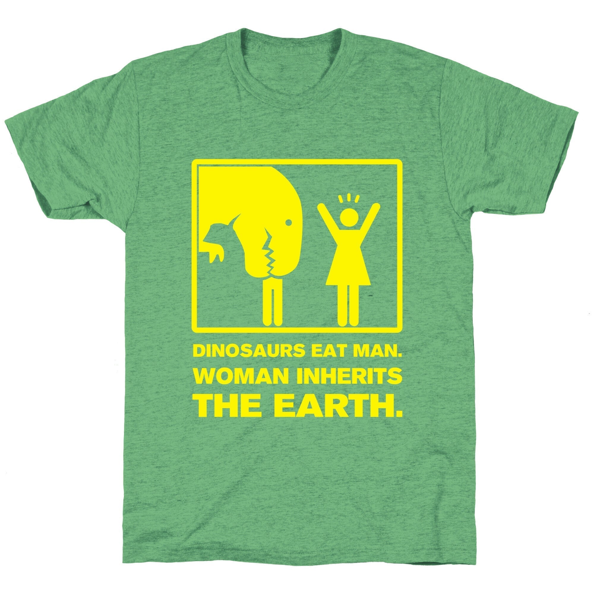 Dinosaur Eats Man. Woman Inherits the Earth. Unisex Triblend Tee Hoodie, Sweatshirt | PureTeeCo.com (Image 2)