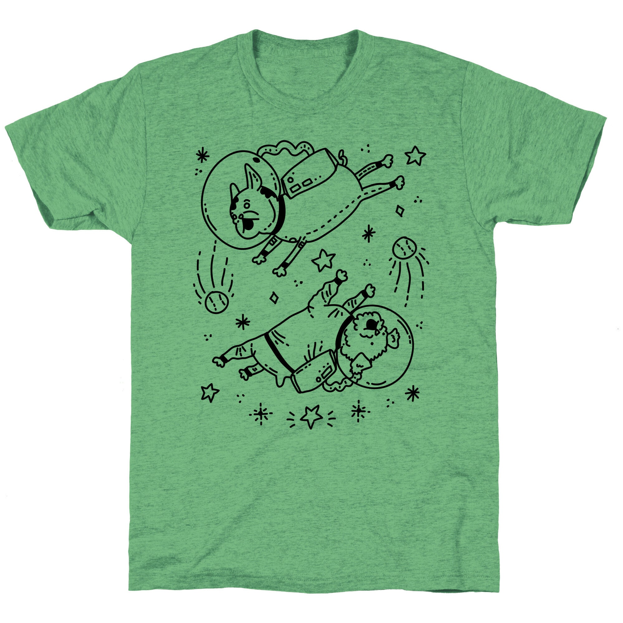 Dogs In Space Unisex Triblend Tee Hoodie, Sweatshirt | PureTeeCo.com (Image 1)