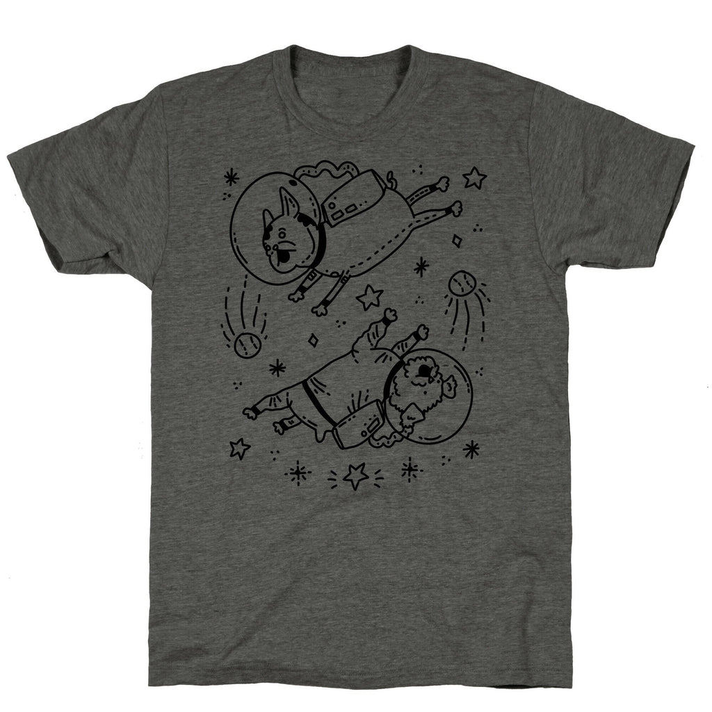 Dogs In Space Unisex Triblend Tee Hoodie, Sweatshirt | PureTeeCo.com (Image 2)