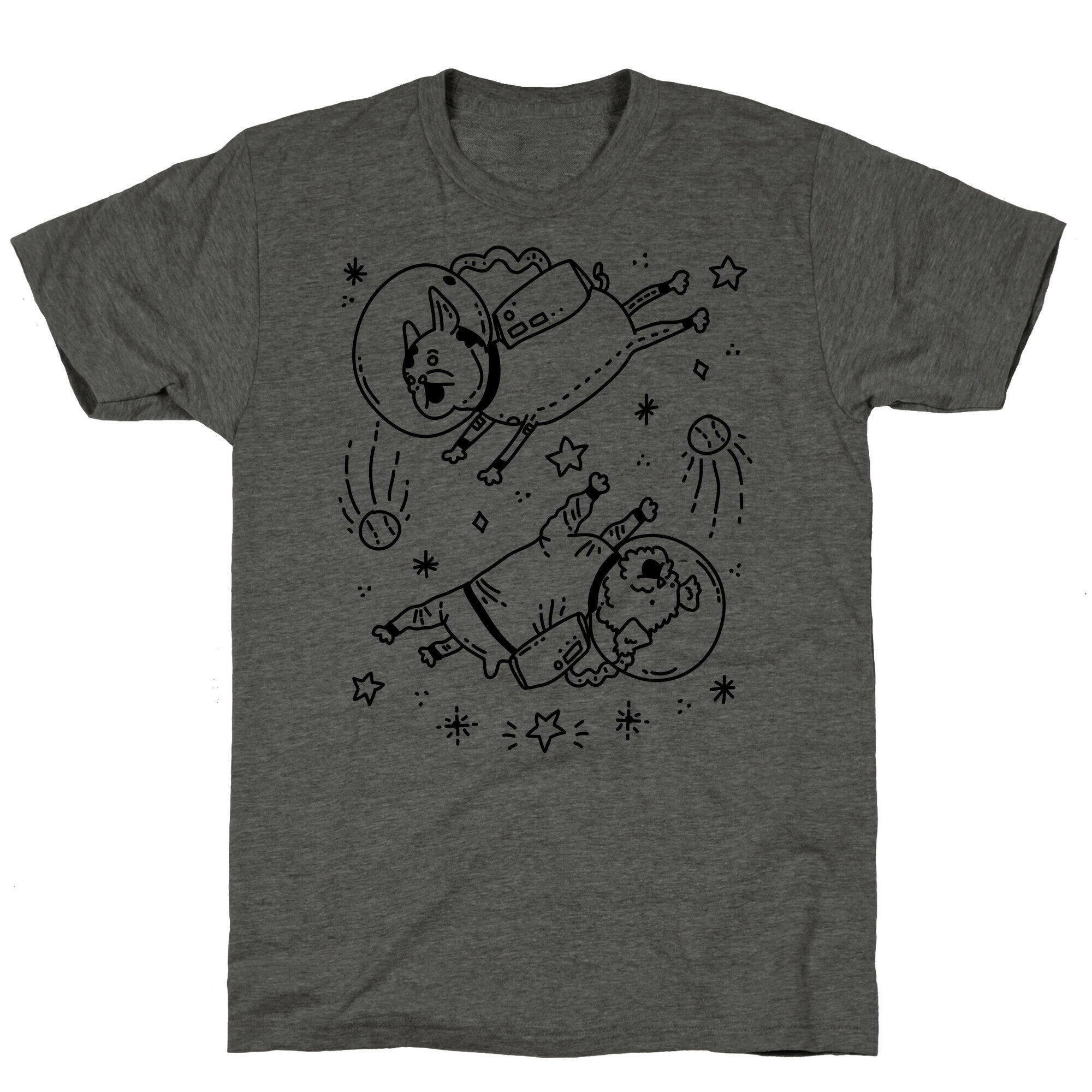 Dogs In Space Unisex Triblend Tee Hoodie, Sweatshirt | PureTeeCo.com (Image 2)