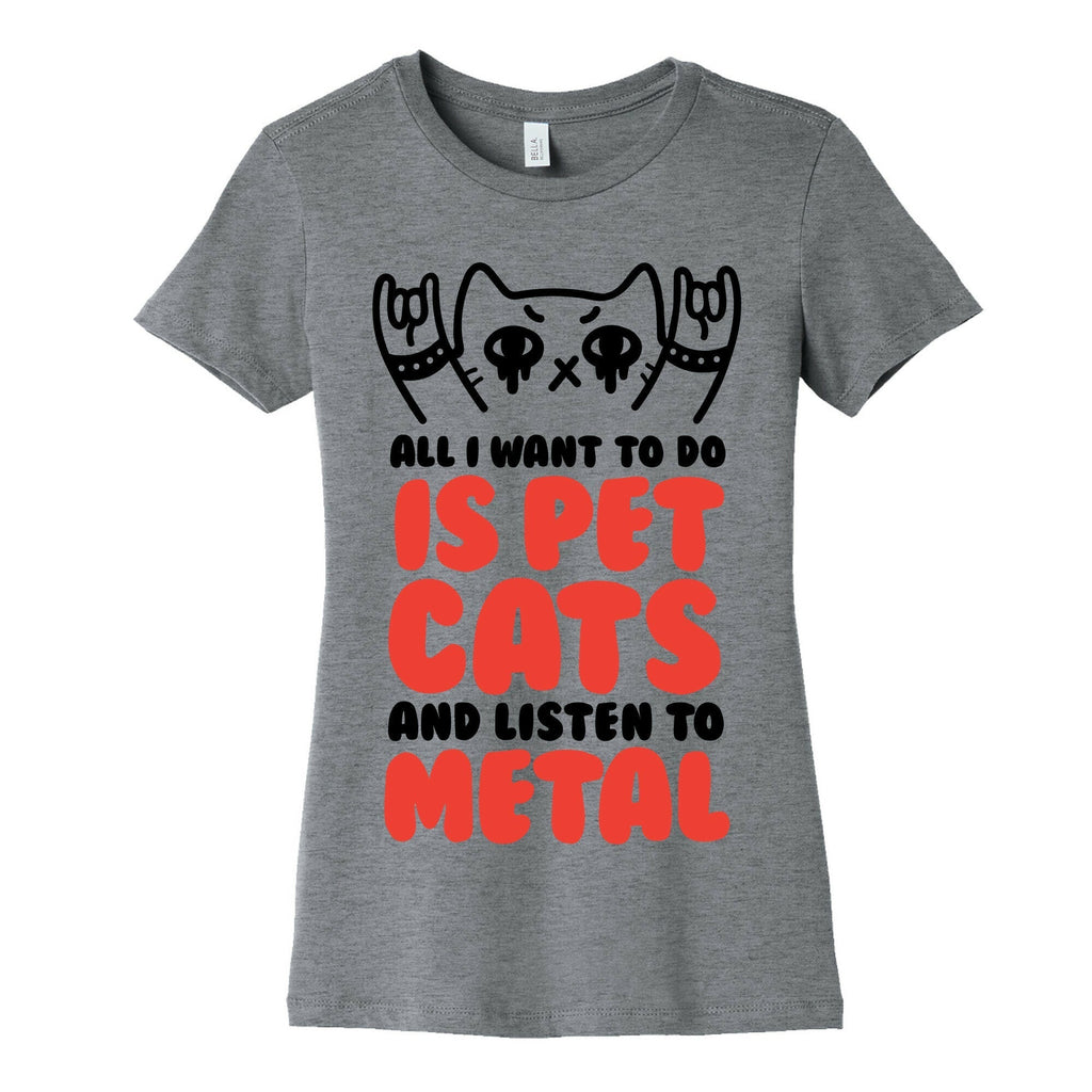 All I Want To Do Is Pet Cats And Listen To Metal Women's Cotton Tee Style001 Hoodie, Sweatshirt | PureTeeCo.com (Image 2)