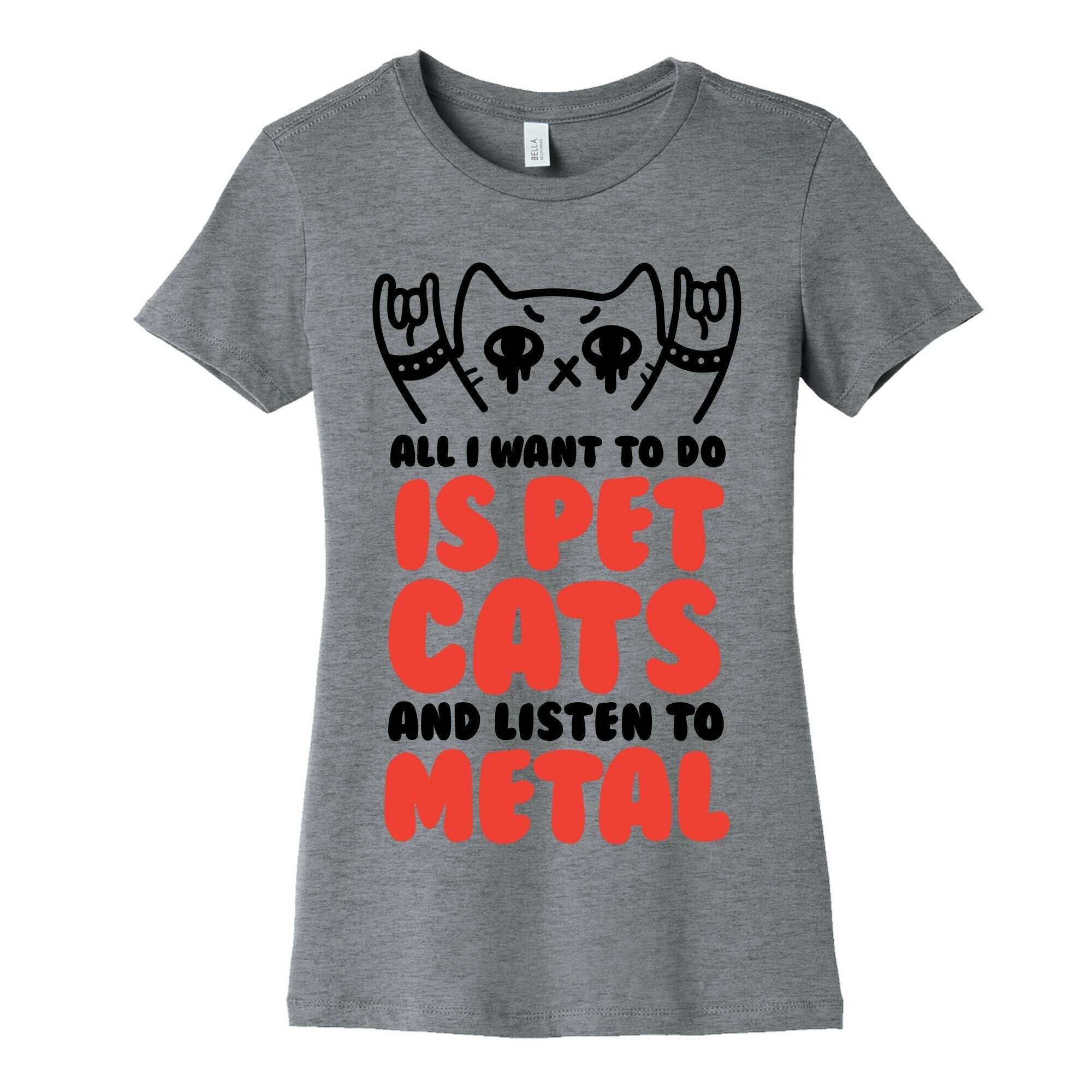 All I Want To Do Is Pet Cats And Listen To Metal Women's Cotton Tee Style001 Hoodie, Sweatshirt | PureTeeCo.com (Image 2)