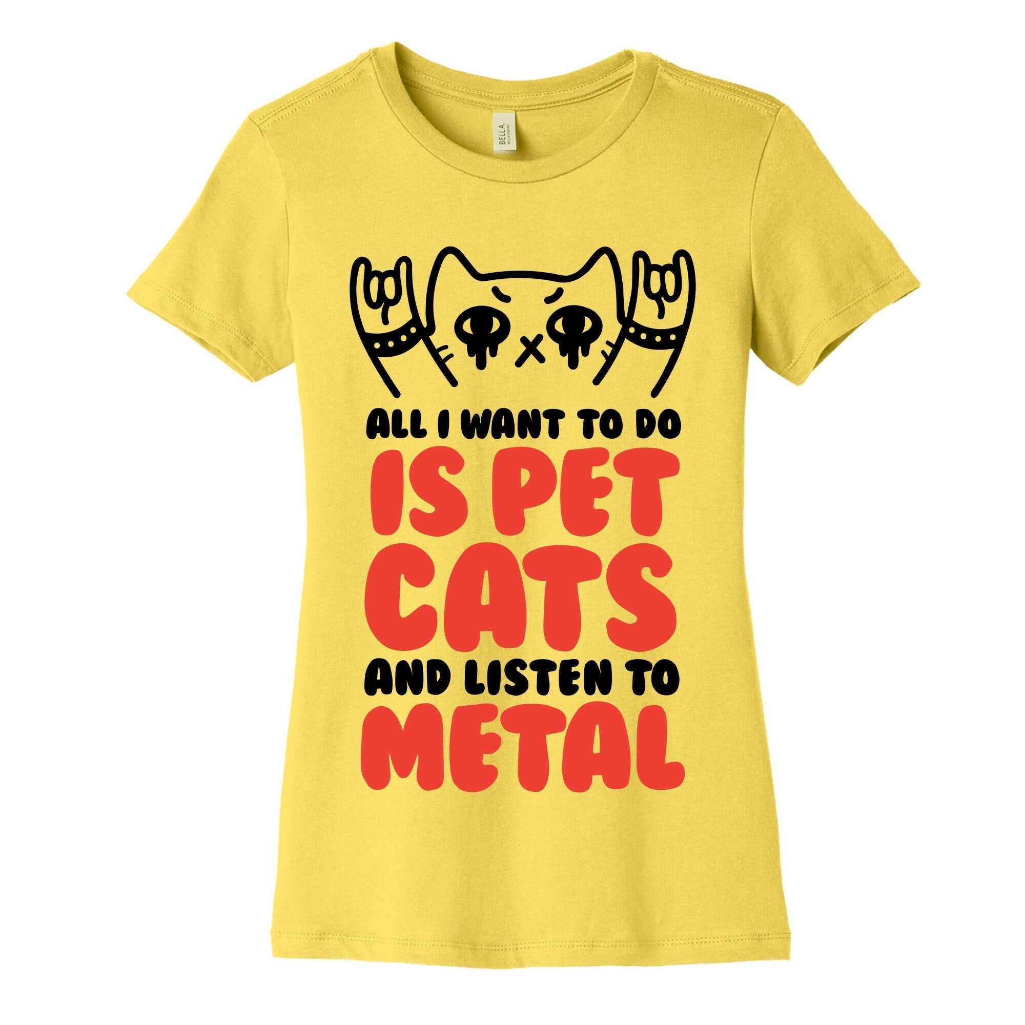 All I Want To Do Is Pet Cats And Listen To Metal Women's Cotton Tee Style001 Hoodie, Sweatshirt | PureTeeCo.com (Image 3)