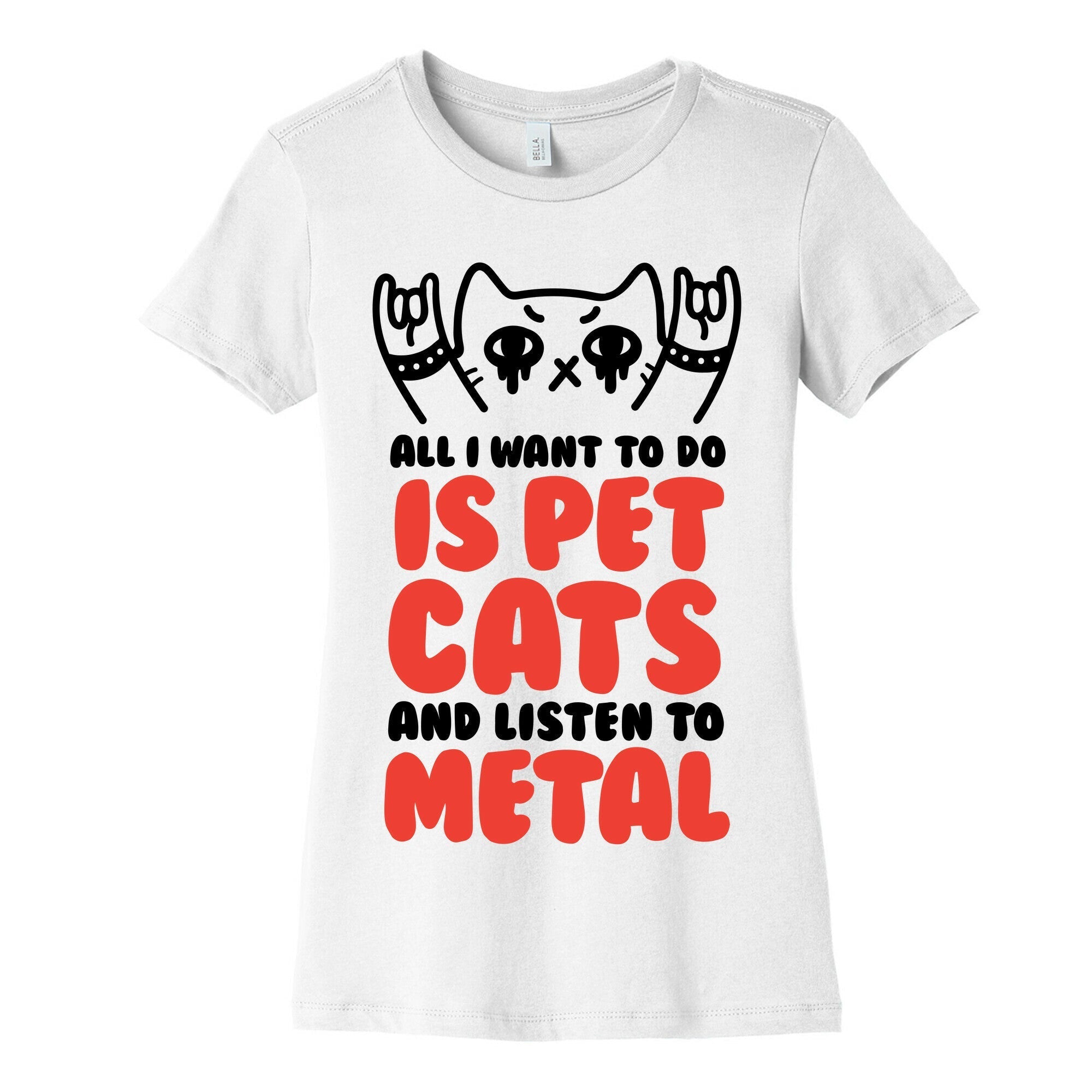 All I Want To Do Is Pet Cats And Listen To Metal Women's Cotton Tee Style001 Hoodie, Sweatshirt | PureTeeCo.com (Image 4)
