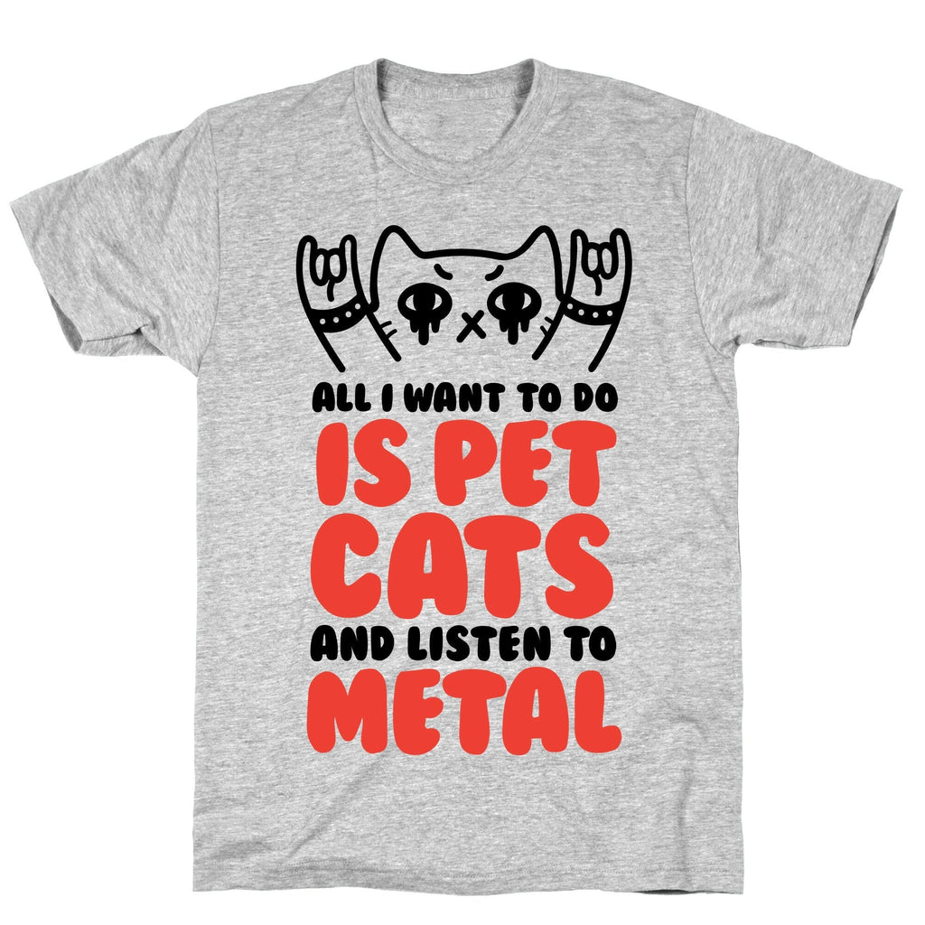 All I Want To Do Is Pet Cats And Listen To Metal T-Shirt Hoodie, Sweatshirt | PureTeeCo.com (Image 3)