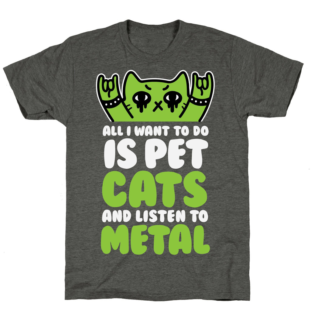 All I Want To Do Is Pet Cats And Listen To Metal Unisex Triblend Tee Hoodie, Sweatshirt | PureTeeCo.com (Image 3)