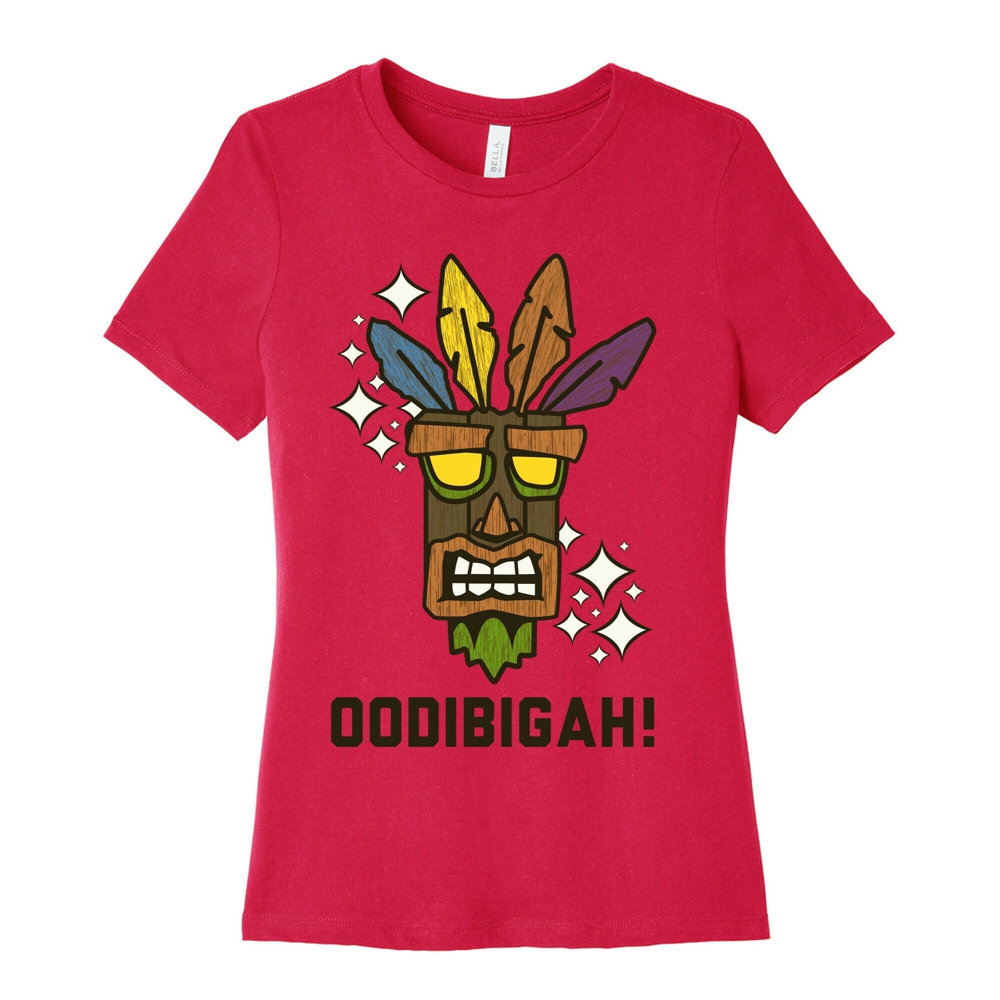 Crash Aku-Aku Mask Women's Cotton Tee Hoodie, Sweatshirt | PureTeeCo.com (Image 2)