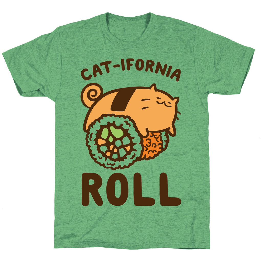 California Cat Roll Unisex Triblend Tee Hoodie, Sweatshirt | PureTeeCo.com (Image 1)