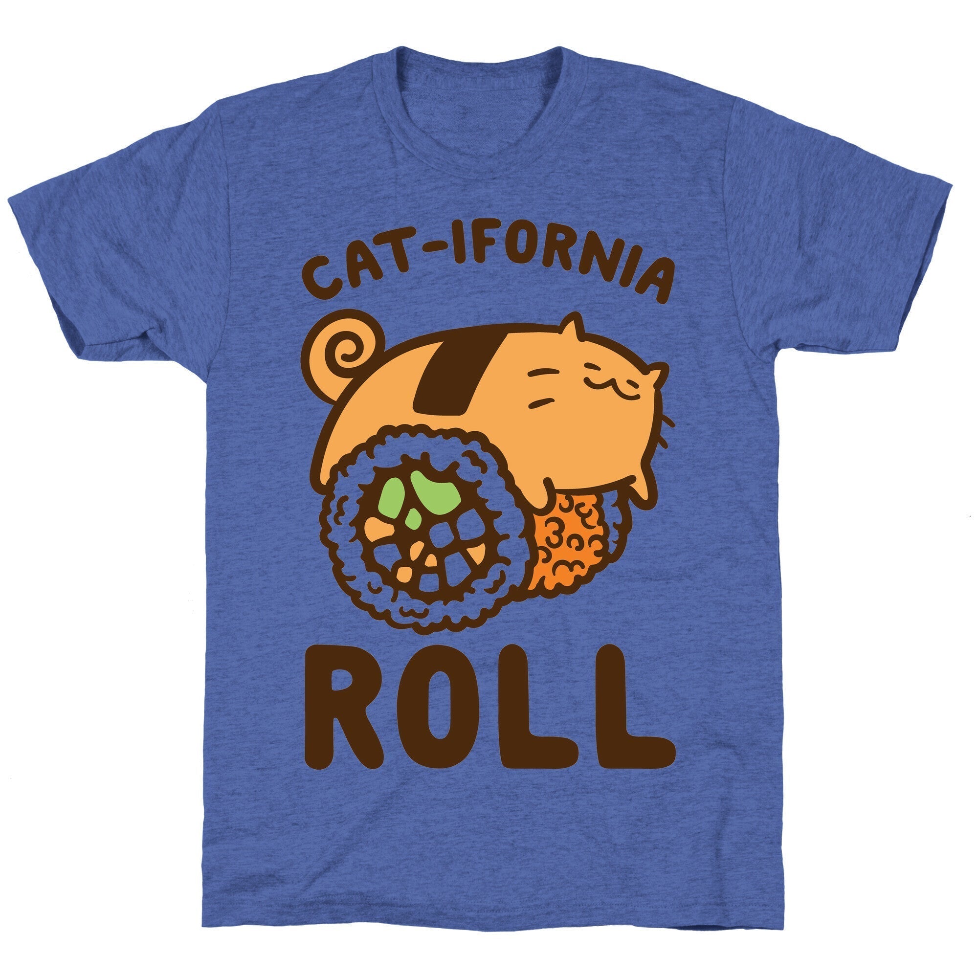 California Cat Roll Unisex Triblend Tee Hoodie, Sweatshirt | PureTeeCo.com (Image 4)