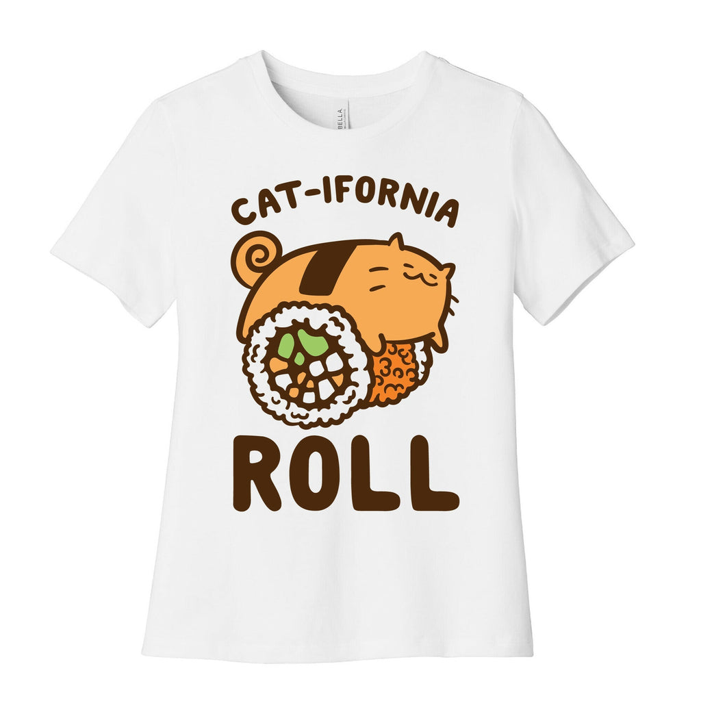 California Cat Roll Women's Cotton Tee Hoodie, Sweatshirt | PureTeeCo.com (Image 1)
