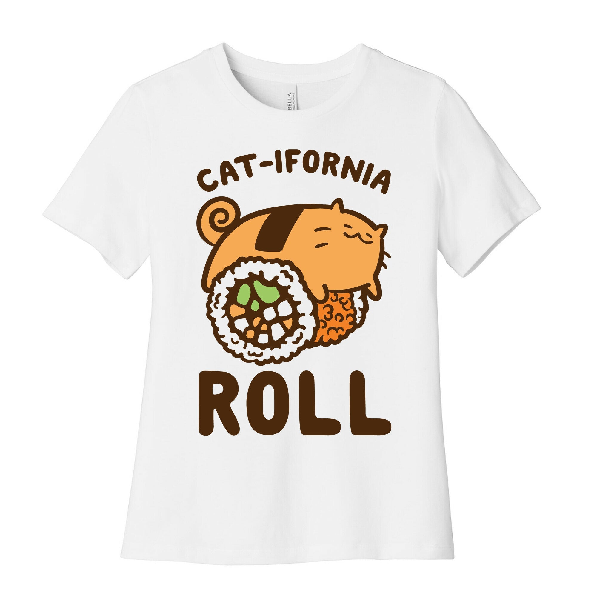 California Cat Roll Women's Cotton Tee Hoodie, Sweatshirt | PureTeeCo.com (Image 1)