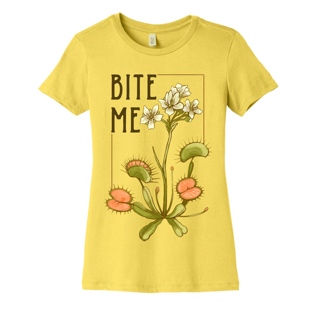 Bite Me Venus Flytrap Women's Cotton Tee Hoodie, Sweatshirt | PureTeeCo.com (Image 3)