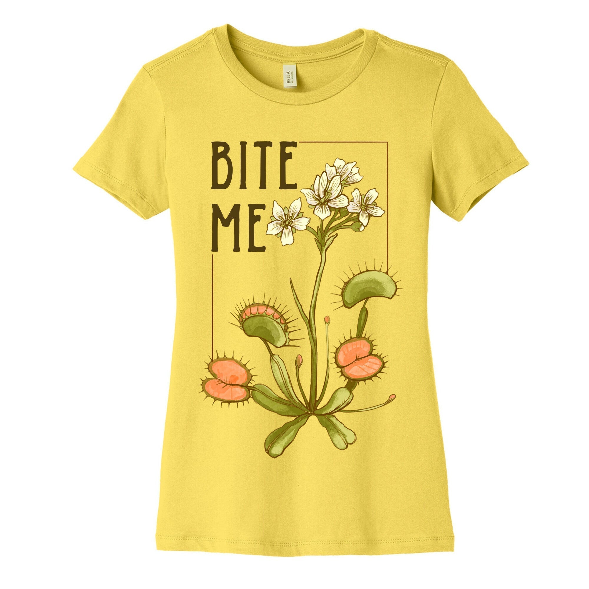 Bite Me Venus Flytrap Women's Cotton Tee Hoodie, Sweatshirt | PureTeeCo.com (Image 3)