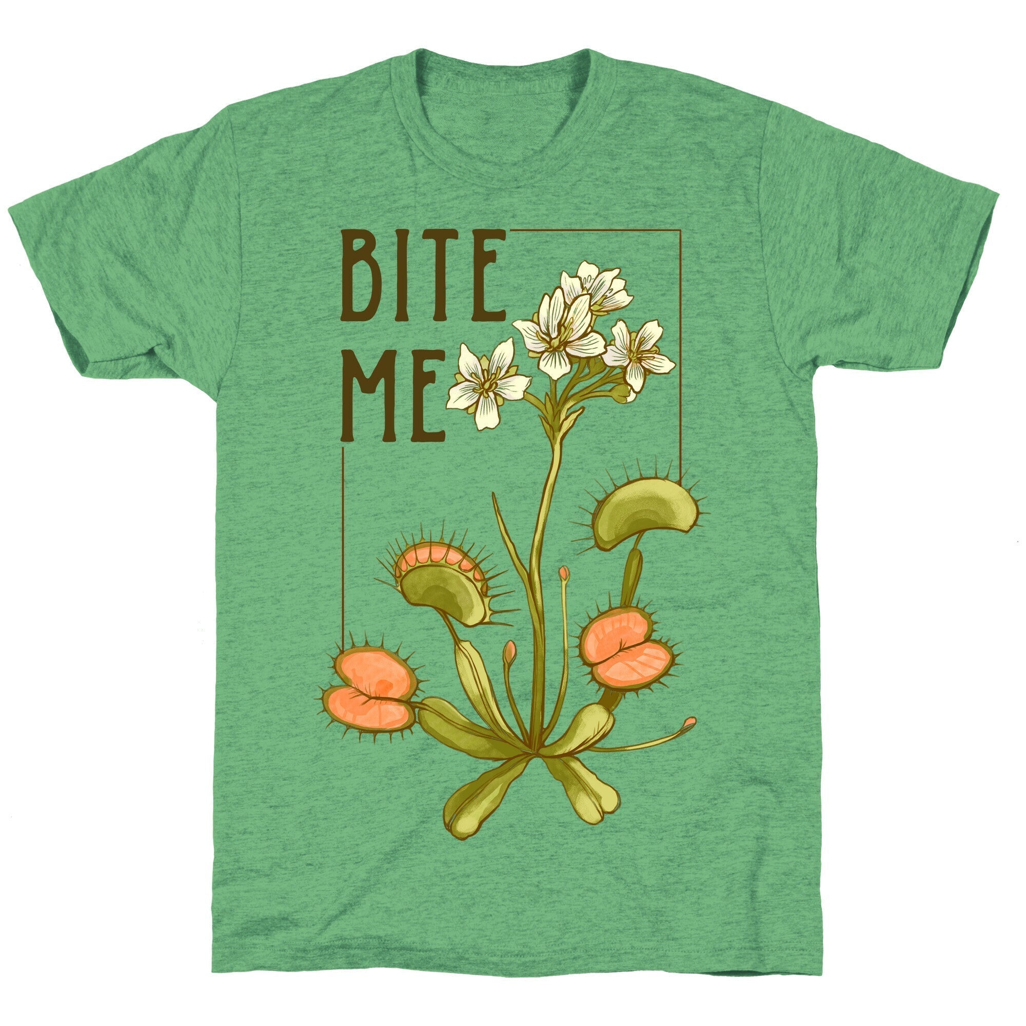 Bite Me Venus Flytrap Unisex Triblend Tee Hoodie, Sweatshirt | PureTeeCo.com (Image 1)