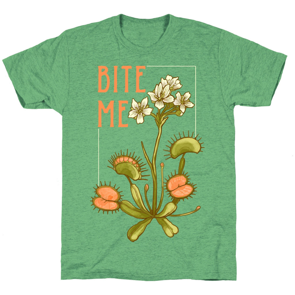 Bite Me Venus Flytrap Unisex Triblend Tee Style001 Hoodie, Sweatshirt | PureTeeCo.com (Image 2)