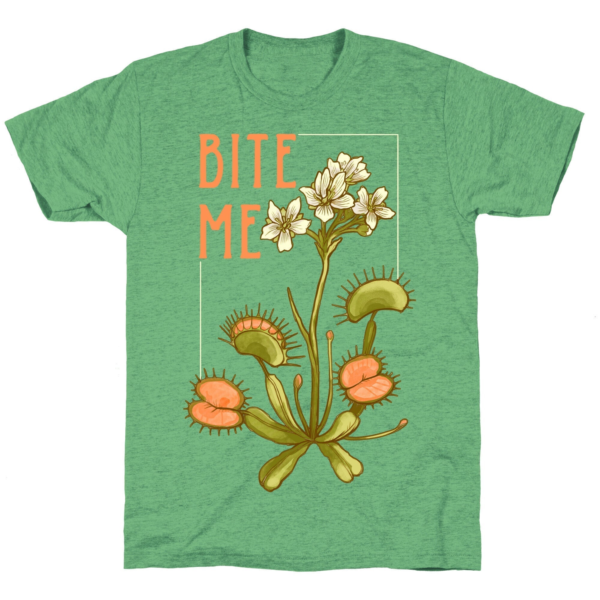 Bite Me Venus Flytrap Unisex Triblend Tee Style001 Hoodie, Sweatshirt | PureTeeCo.com (Image 2)