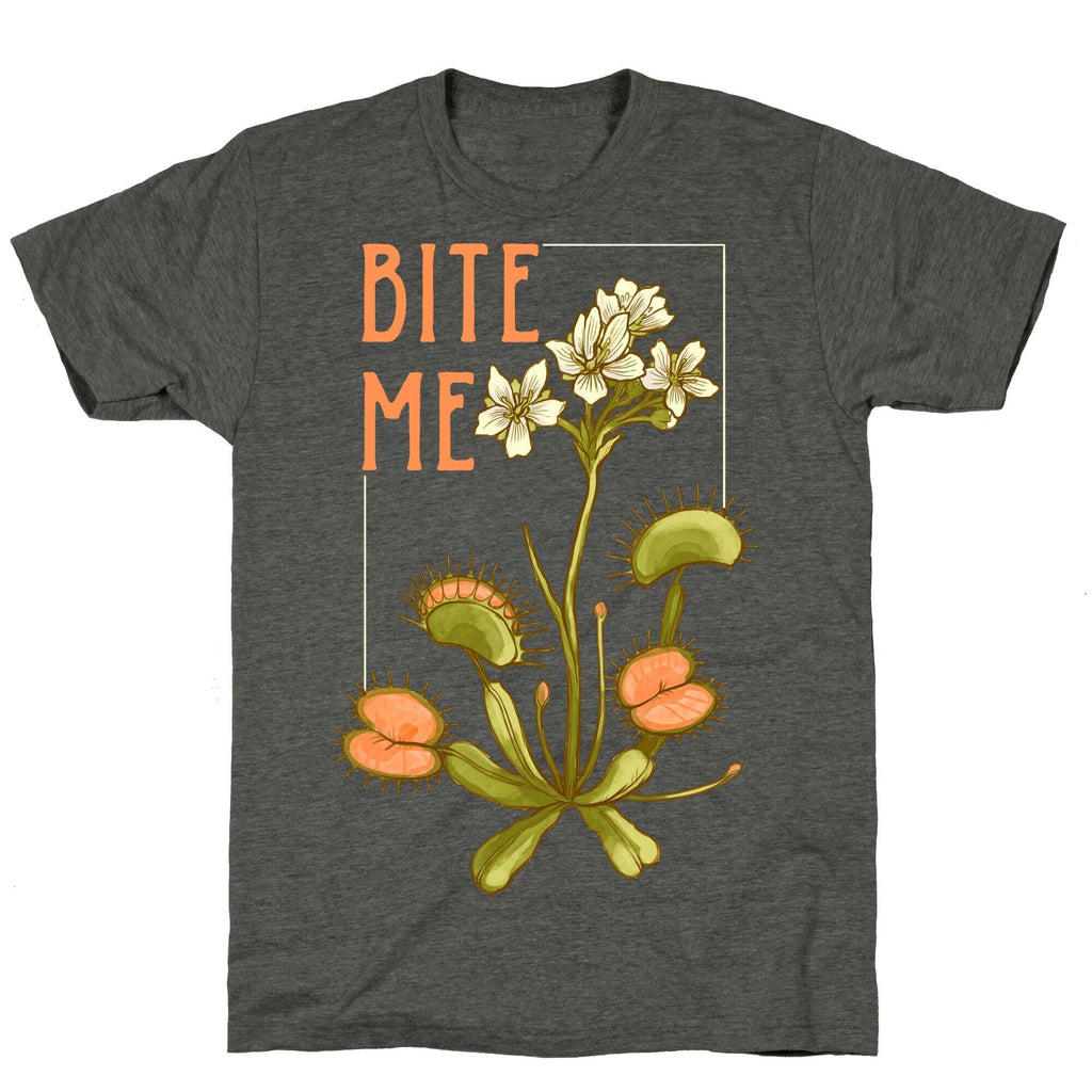 Bite Me Venus Flytrap Unisex Triblend Tee Style001 Hoodie, Sweatshirt | PureTeeCo.com (Image 3)